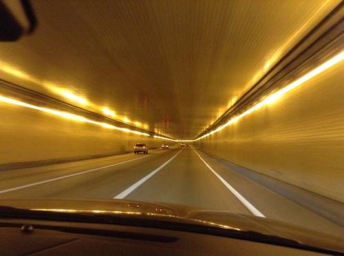 A view from inside a tunnel