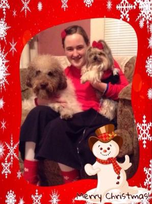 A picture of Ezra, me, and Bella...Christmas 2014