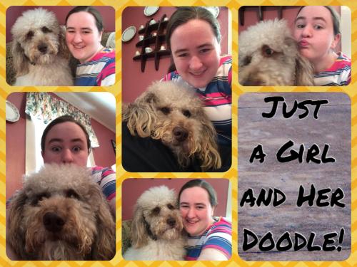 What this poor dog puts up with.....a Mommy that loves taking crazy selfies!  He is the sweetest cuddle bug, though! ;)