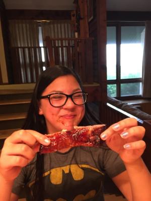 Jules doing some rib eating also! 6-22-18