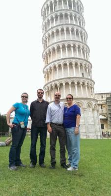 Dan & his family visit the Leaning Tower of Pisa in October 2014.