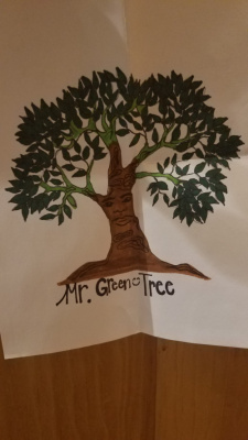 April's drawing of Mr. Greentree