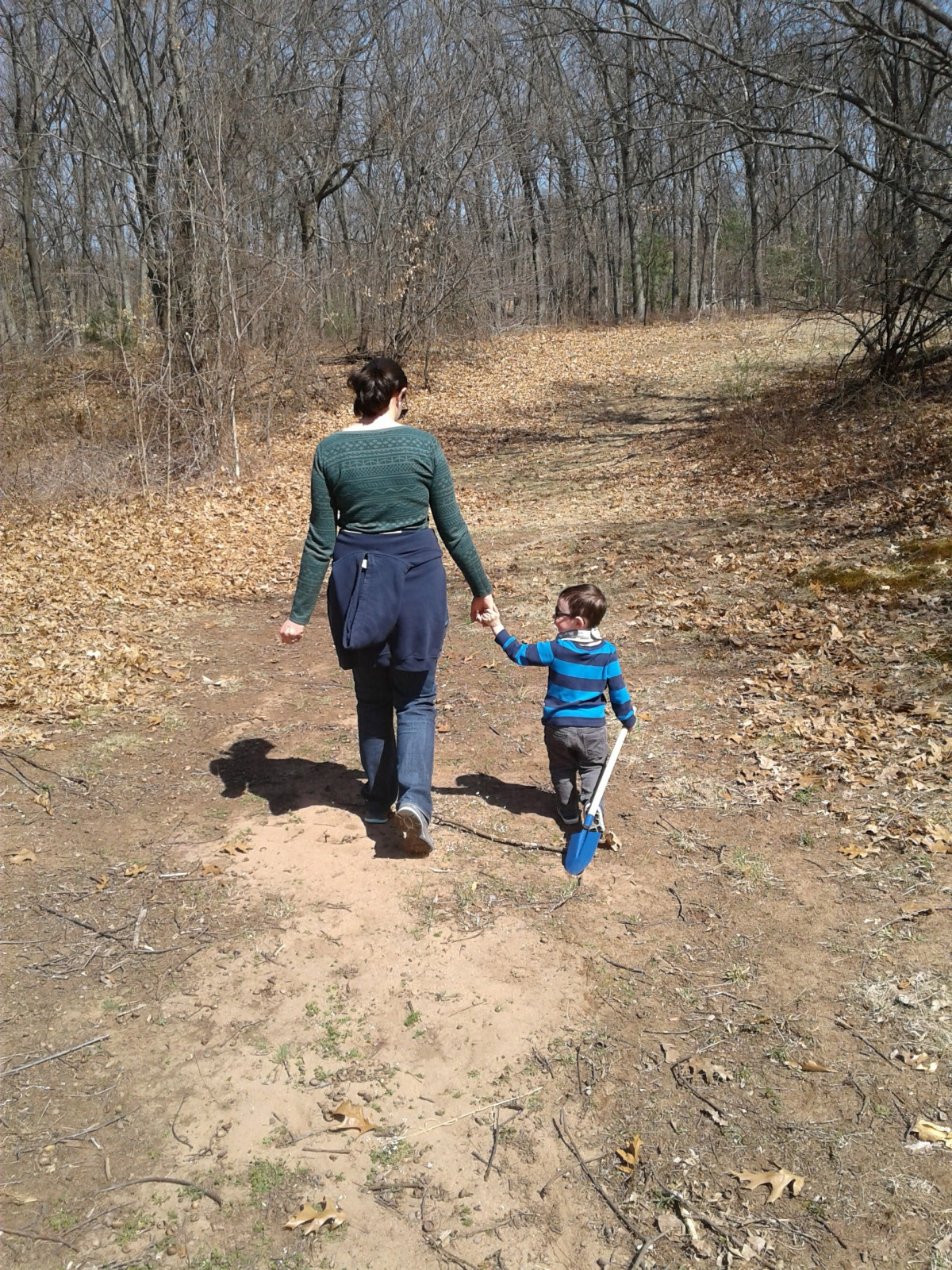 Danielle hiking with son