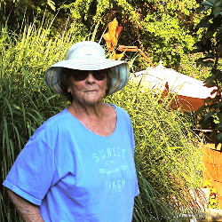 In her beloved Blue Heron Farm garden
