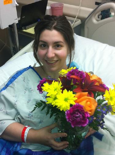 Day 17 inpatient (at NSUH) with my beautiful flowers from Paul &amp; Leann