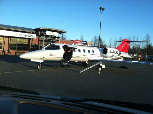 The Lear Jet that airlifted us to NY