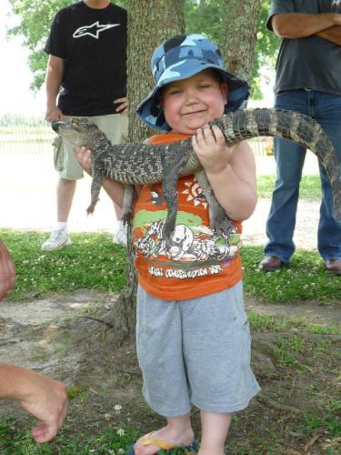 Hayden found a croc he wanted to take home. I don't think Dr. Dunsmore will approve!