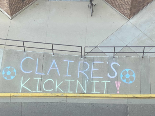 Team Brooks has been cheering Claire on this entire SCT stay. We appreciate their support and chalking abilities! 