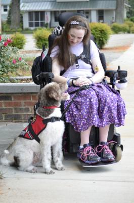 Ezra & Me - photoshoot 7/7/14 {Sitting in my wheelchair, smiling at Ezra who is beside me, and Ezra looking back up at me}