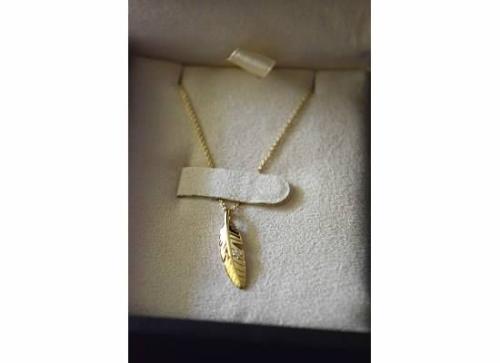 A gift from Jinny and Natalia- A gold feather with a diamond that I wear around my neck with Tom's thumb print.  