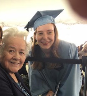 Joan at granddaughter Sophia's graduation, May 2017