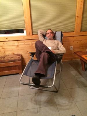 Dad's new zero gravity chair 