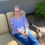 Mom enjoying some sunshine on the patio!