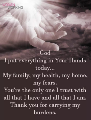 Today I  put my trust in God!  Some days I forget who's in charge!