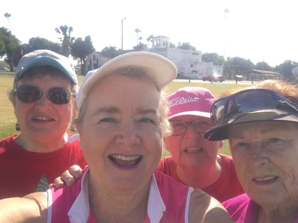 Paula with her Texas golfing buddies, Dylis, Karen and Lavoughn