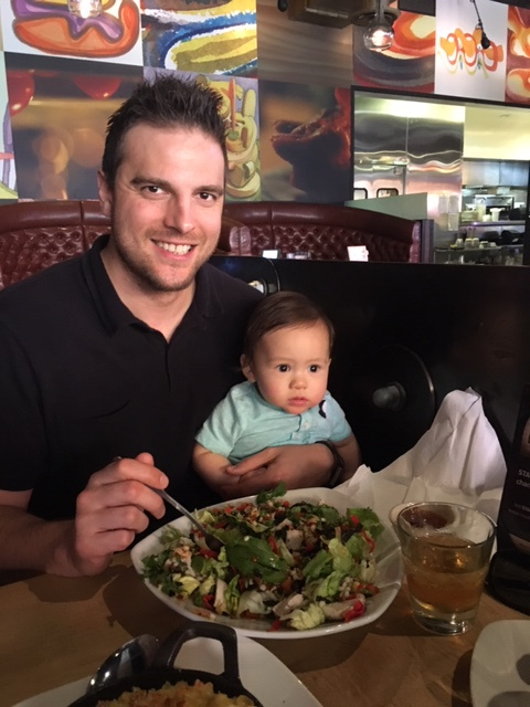 Roman and Daddy. Food lovers.