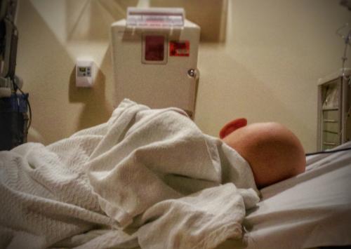 Samuel resting in the ER