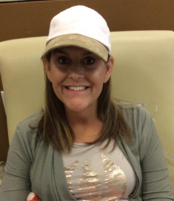 Sporting a Cabo  tan for chemo #2!!