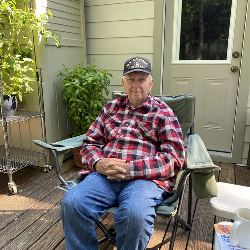 Grandpa's 79th birthday, 2020.  He had just read a card from his sister, Betty and her husband, Fred, as he finished a cup of coffee.  He had a great day.