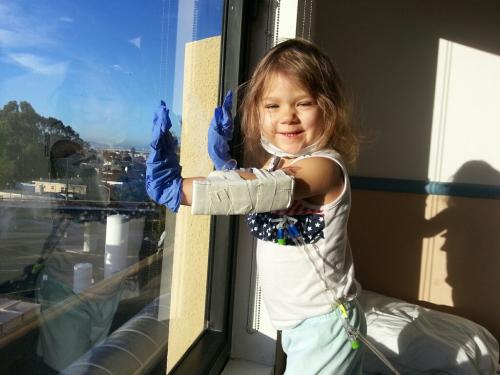 Maya makes up fun games and stories to keep her wild imagination engaged. Watching Bart trains, helicopters & downtown. Eating well and learning to take needles like a champ!