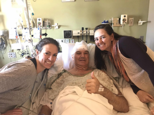 Brain surgery is successful and two nights in ICU say all has healed well and time to go home!  Daughters Jinelle and Jessie come to join us.  Jinelle's message is FAITH over FEAR! 