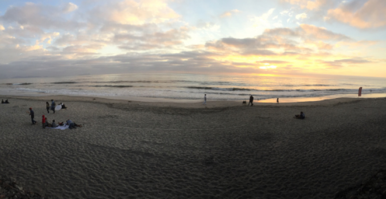 The Pacific Ocean beach across the street from the clinic. 