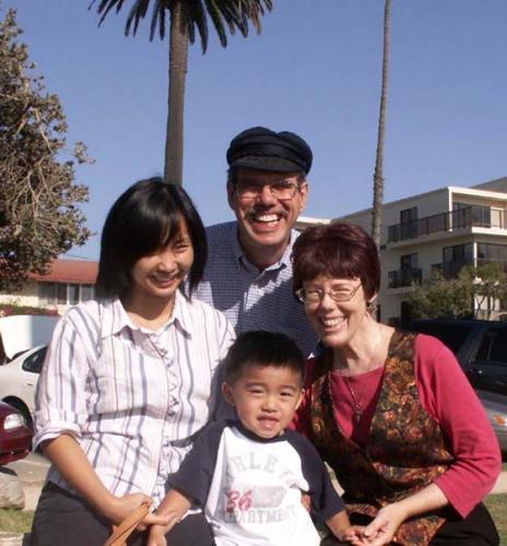 Anna Kee and son Brandon Wong with A and K at Palisades Park, Santa Monica.