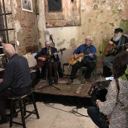 RICHARD BLESSING, 90TH BIRTHDAY CELEBRATION, JANUARY 2019 (DICK BLESSING PLAYING GUITAR).