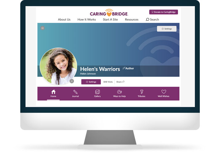 Preview of a CaringBridge website