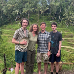 Quinn, Maia, Brett, and Wes in July 2023 in the Ubud region of Bali